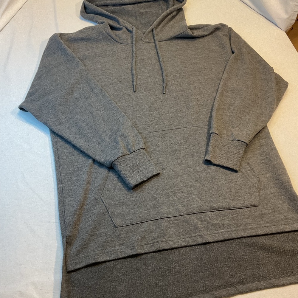 Zyia Women's Dark Gray Long Sleeve‎ Oversized Hoodie, Size S, Cozy Lounge Warm